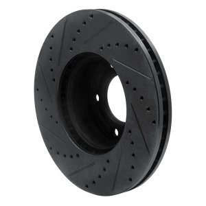 Mercedes-Benz G500 Brake Rotor (1) - Front Right - R1 Concepts - Drilled & Slotted - Black - `08-`18